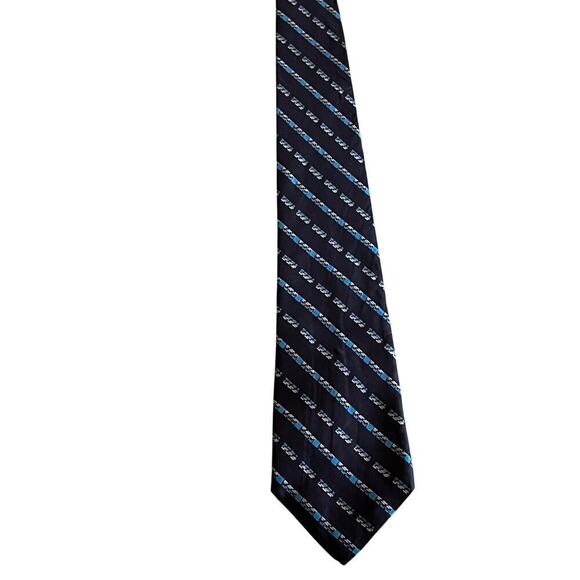Givenchy Gentlemen Paris Men's Neck Tie. SILK. Brown/tan/blue striped. office - Picture 2 of 6